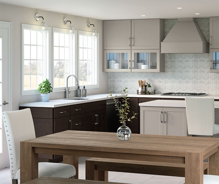 Casual Gray and Textured Woodtone PureStyle™ Kitchen ...